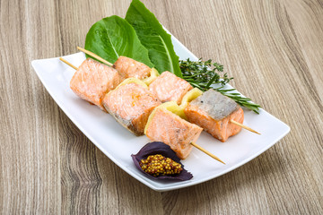 Salmon skewer