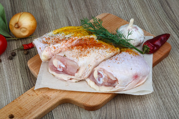 Raw chicken thights