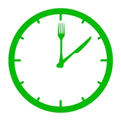Deurstickers Icono aislado hora de comer verde © teracreonte