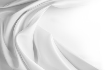 Fototapeta na wymiar White silk texture background. Copy space