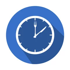 Rolgordijnen Icono redondo horario de comer con sombra azul © teracreonte