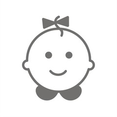 Icono Bebé niña LINEAS blanca