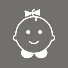 Icono Bebé niña LINEAS negra