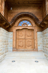 Fototapeta premium Old wooden gate. Front View