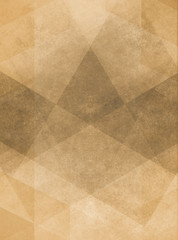 abstract brown background design of gray angled squares blocks triangles and diamond shapes in random pattern with distressed faded vintage background texture