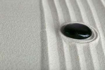 Zen garden with stone for relaxation