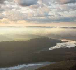Morning mist over the river