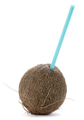Coconut with Straw
