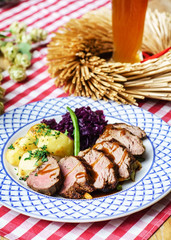 roasted beef with potatoes