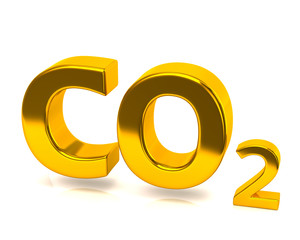 Golden carbon dioxide icon