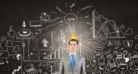 Businessman with duck