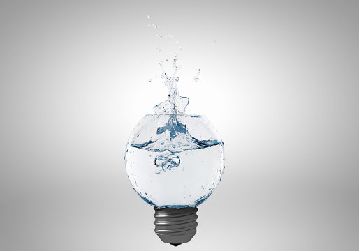 Light bulb with water