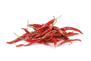 Obraz premium dry red pepper on white background
