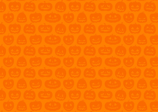 ハロウィン：かぼちゃの背景（オレンジ）横