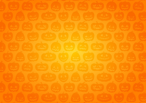 ハロウィン：かぼちゃの背景（オレンジ グラデーション）横