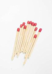 Matches on white background 