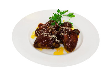 Chicken wings in honey and soy sauce