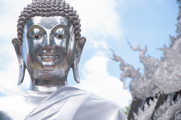 silver buddha statue, Chiang mai, Thailand