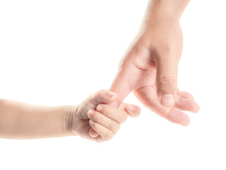 hand of child and father