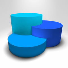Infographic vector 3D pedestal with colorful columns