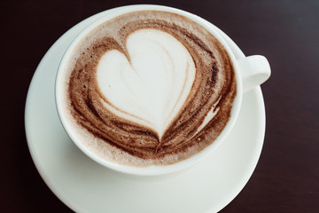 chocolate latte - soft focus with vintage film filter