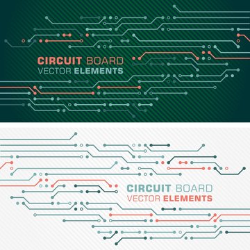 Circuit board vector concept elements. Ready to use decorative art texture