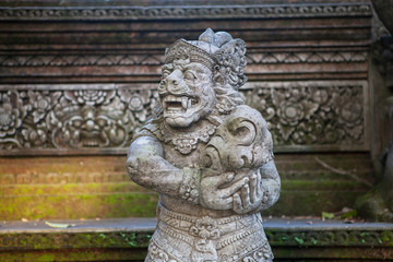 Religious sculpture in temple Bali, Indonesia.