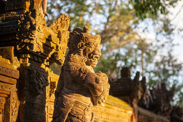 Religious sculpture in temple Bali, Indonesia.