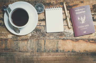 travel equipment and coffee