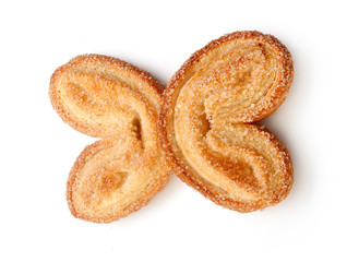 Butterfly shaped puff pastry cookies