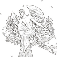 graceful man coloring page