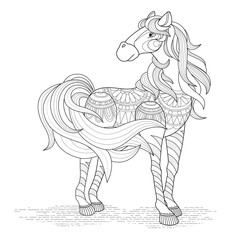 Fototapeta premium lovely horse coloring page