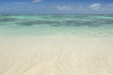 Tropical beach Source D'Argent at island La Digue, Seychelles - vacation background