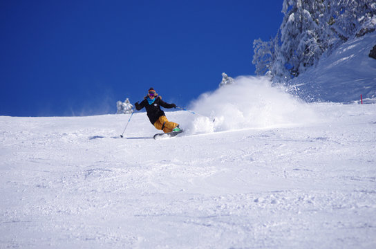 vacances d'hiver - femme en monoski