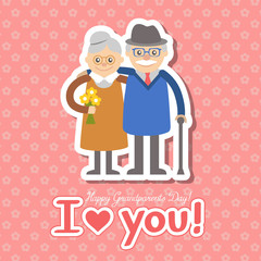 Vector illustration. Happy grandparents day.