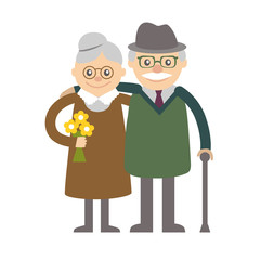 Vector illustration. Happy grandparents day.