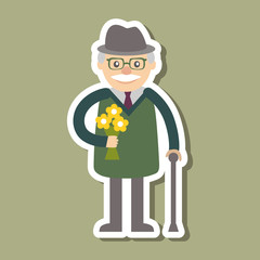 Vector illustration. Grandfather icon