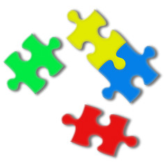 Obraz premium Closeup of puzzle pieces.