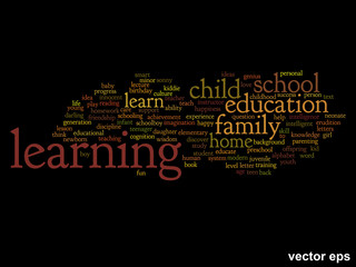 Vector conceptual education word cloud