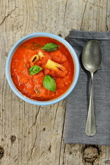 Gazpacho, spanish raw tomato and vegetable soup
