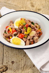 Beef salad with eggs