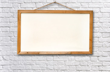 Empty white board on wall texture background