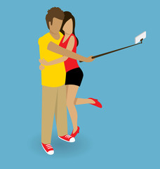 Couple Making Selfie