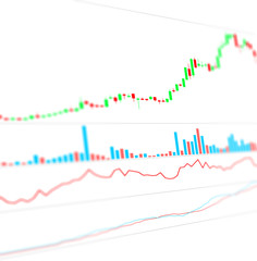 Obraz premium Graph chart of stock market investment
