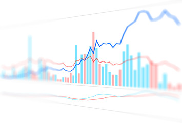 Graph chart of stock market investment with indicator