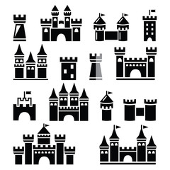Castle, towers vector icons set  © redkoala