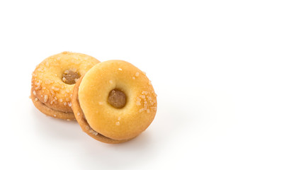 coconut biscuit with pineapple jam