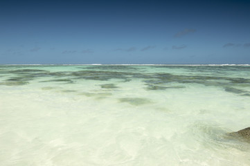 Anse Source d'Argent beach, La Digue Island, Seychelles. Vacation background