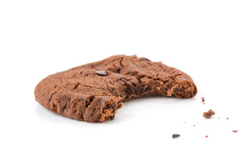 soft dark chocolate brownie cookies on white