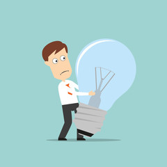Businessman failed idea light bulb